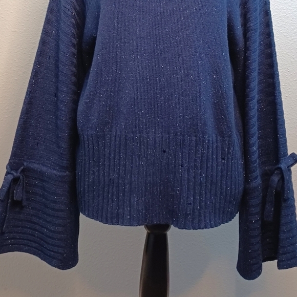 DH New York Distressed Silk Cashmere Knit Bell Sleeve Jumper Sweater - Picture 6 of 14